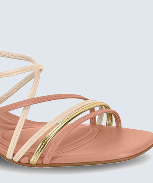 Sandália Salto Grosso Feminina Amarração Beira Rio