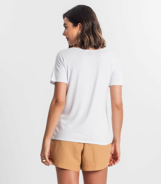 Blusa Feminina Manga Curta Select Branco