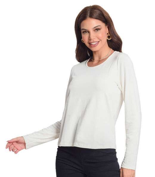 Image_Blusa Manga Longa Feminina Básica Rovitex Bege