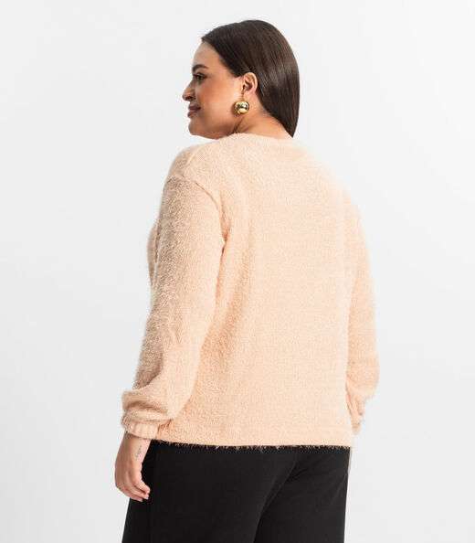 Blusão Feminino Plus Size Secret Glam Rosa