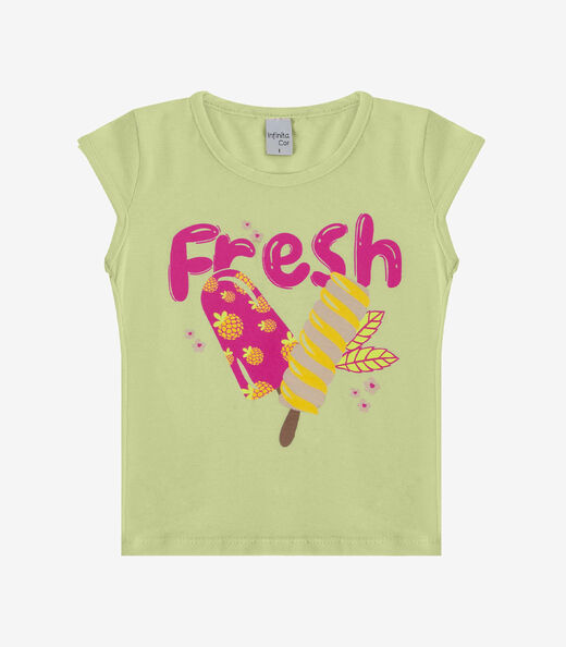 Blusa Infantil Menina Infinita Cor Amarelo
