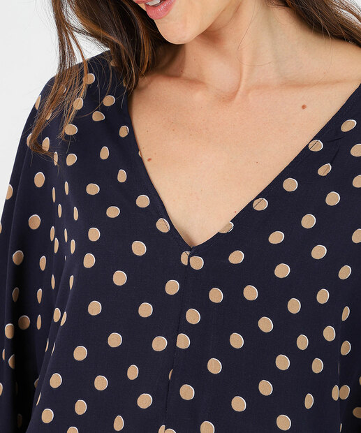 Blusa Feminina Poá Marisa Azul