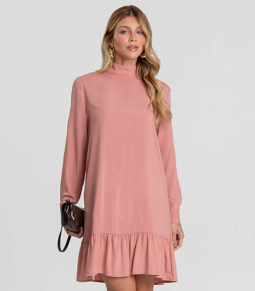 Image_Vestido Curto Feminino Gola Dupla Dianna Rosa
