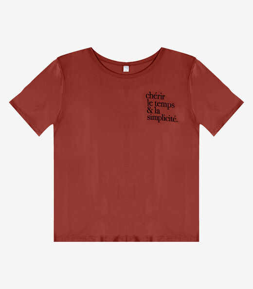 Blusa Feminina Manga Curta Infinita Cor Vermelho