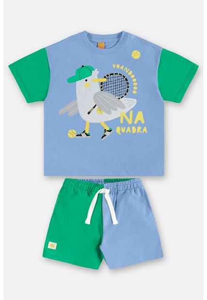 Conjunto Menino Camiseta e Short Três e Já