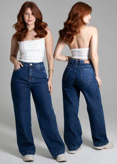 Calça Jeans Sawary Wide Leg Petit - 278050