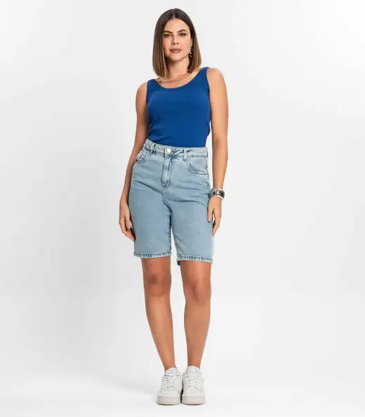 Regata Feminina Em Ribana Rovitex Azul