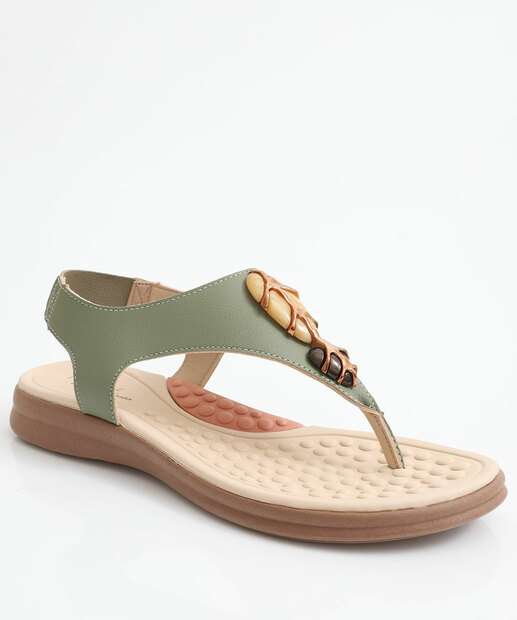 Image_Sandália Feminina Rasteira Pedras Modare Verde