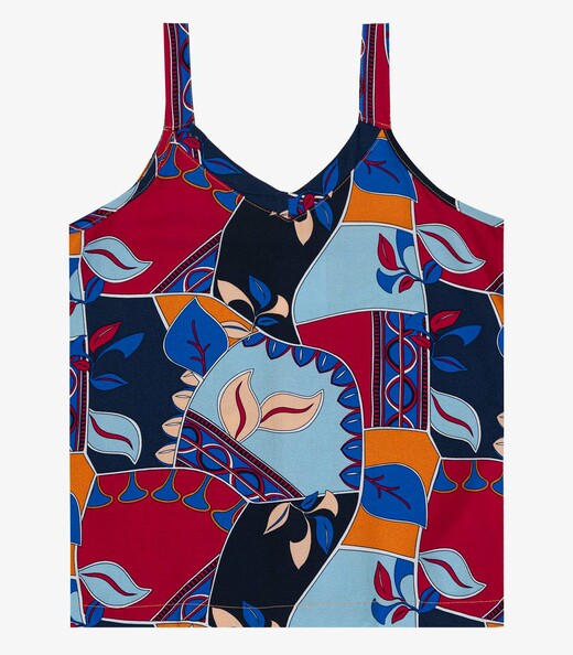 Regata Feminina Quadriculada Infinita Cor Azul