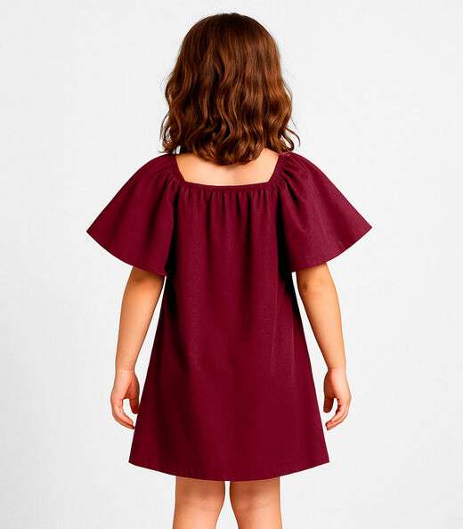 Vestido Infantil em Viscose Infinita Cor Vermelho