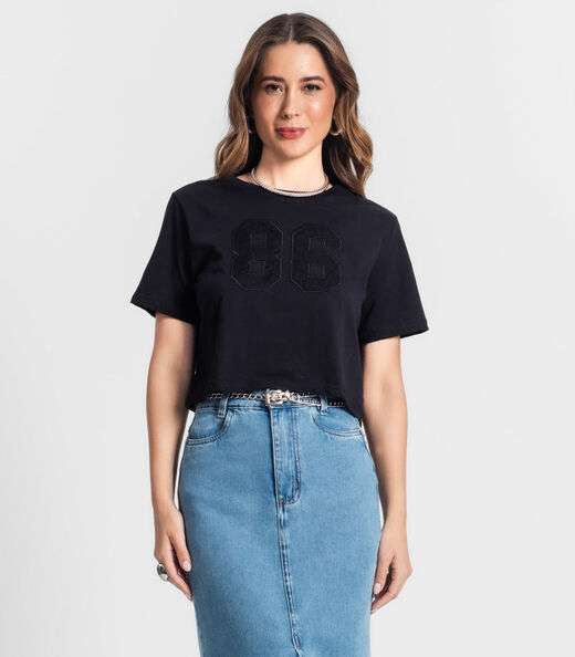 Image_Camiseta Feminina Em Meia Malha Rovitex Preto