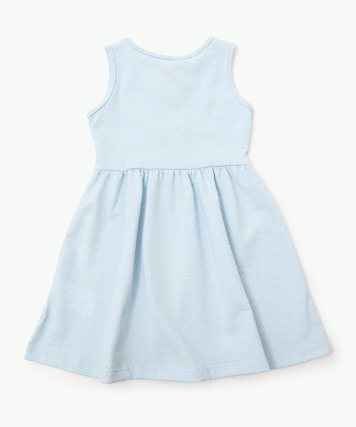 Vestido Infantil Textura Laços Marisa Tam 1 a 3 Azul