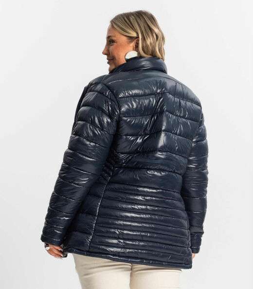 Jaqueta Plus Size Microfibra Secret Glam Azul