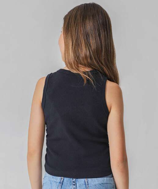 Blusa Juvenil Canelado Kuromi Tam 10 a 16 Preto