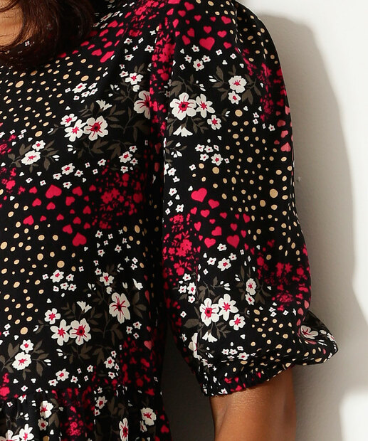 Vestido Feminino Estampa Floral Manga 3/4 Marisa