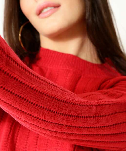 Suéter Feminino Cropped Tricô Marisa