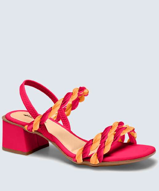 Sandália Salto Grosso Feminina Trançada Mississipi 