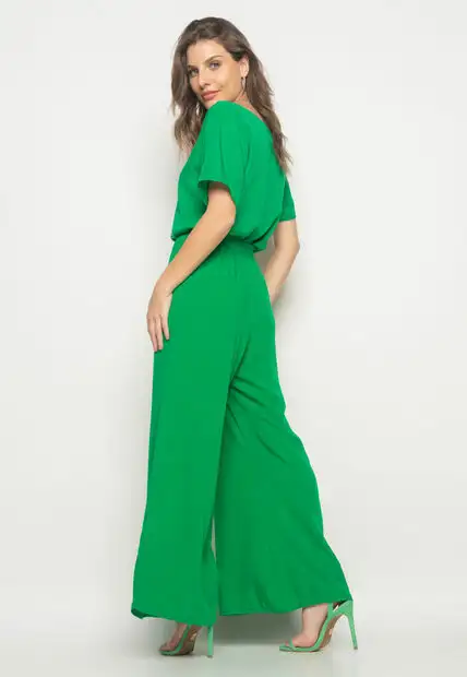 Cropped Gola Canoa Viscolinho Verde Salvatore Fashion