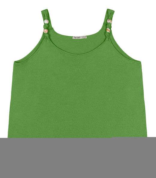 Blusa De Alça Plus Size Secret Glam Verde