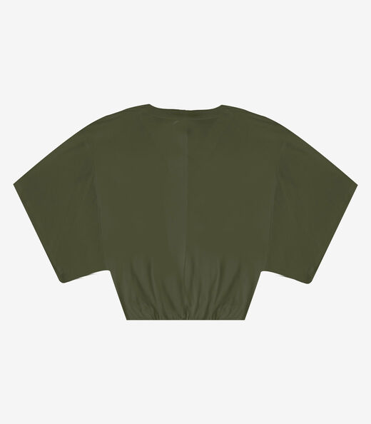 Blusa Feminina Com Decote Em V Infinita Cor Verde