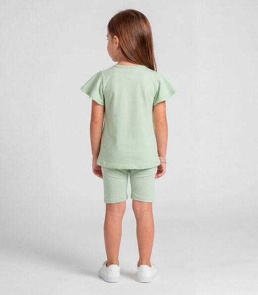 Conjunto Infantil Feminino Blusa E Ciclista Select Verde
