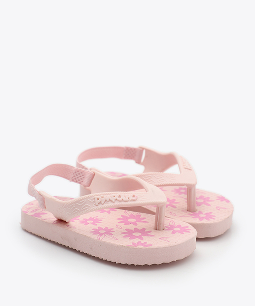 Chinelo Infantil Bebê Estampa Flor Pimpolho Rosa