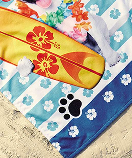 Toalha de Praia Aveludada Dog Surf Lepper