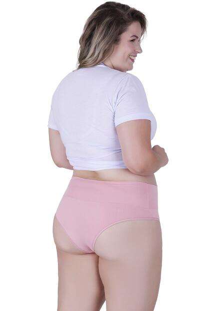 Calcinha Rubi Plus Size Cós Duplo Microfibra Concept Lingerie Rosa