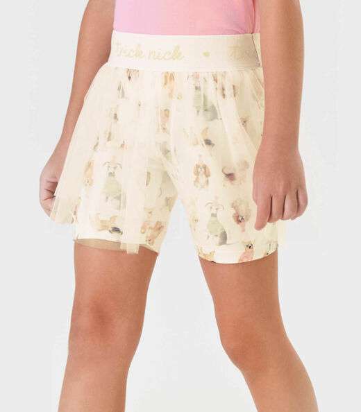 Conjunto Infantil Blusa Com Shorts Saia Trick Nick Rosa