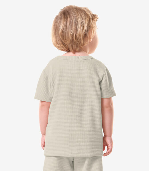 Conjunto Infantil Camiseta Com Bermuda Trick Nick Bege