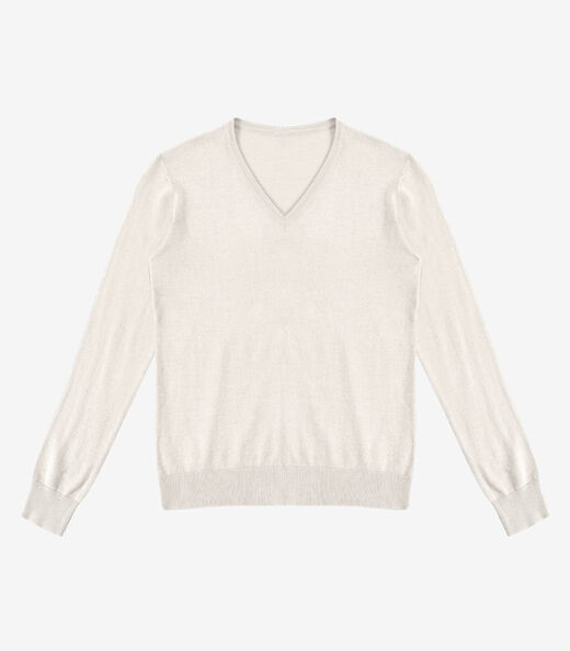 Image_Sueter Feminino Gola V Em Tricot Rovitex Bege