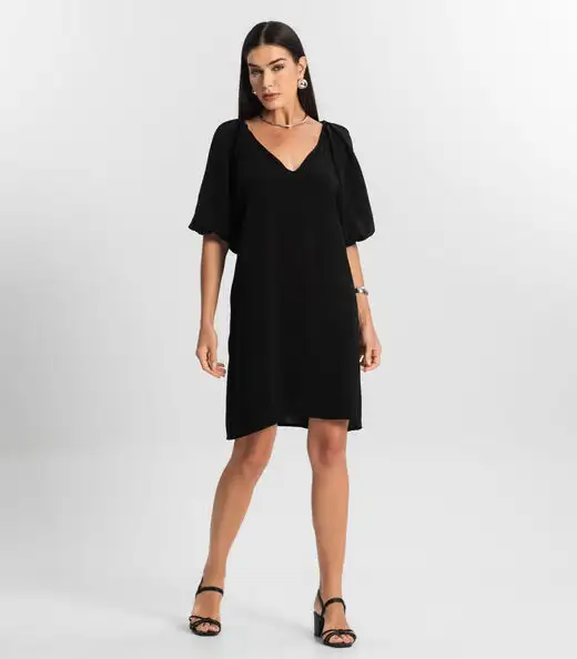 Vestido Feminino Liso Rovitex Preto