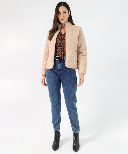 Jaqueta Feminino Matelassê Nylon Marisa Bege