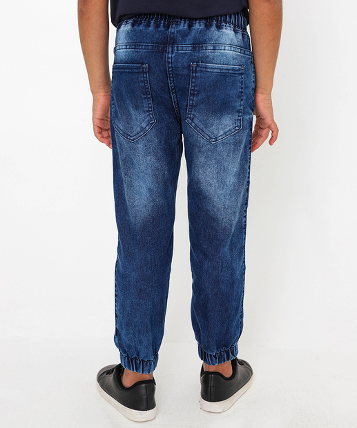 Calça Infantil Jeans Jogger Bolso Tam 4 a 8 Azul