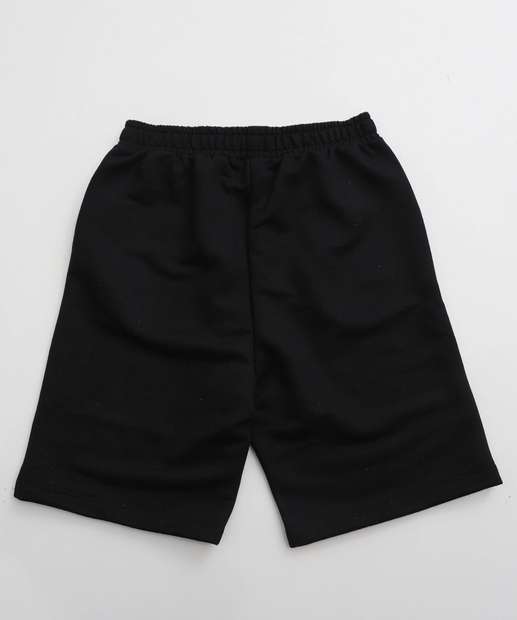 Bermuda Juvenil Moletinho Textura MR Tam 10 a 16 Preto