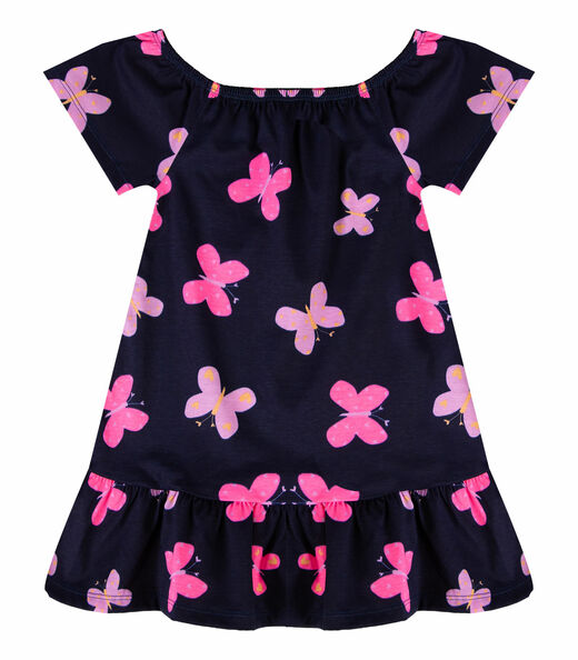 Vestido Infantil Estampado Infinita Cor Azul