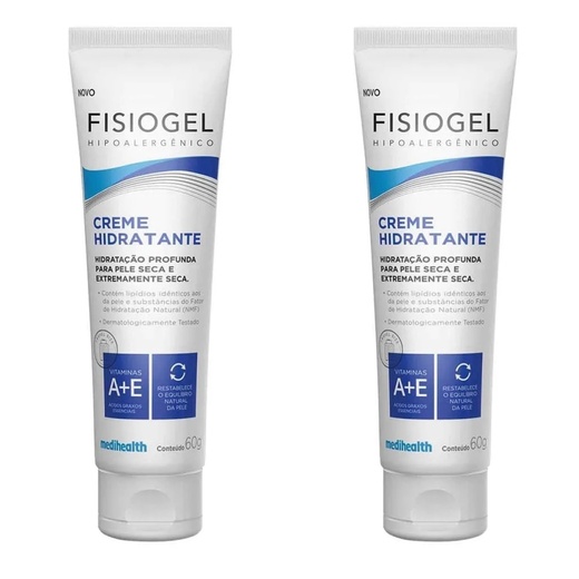 Kit com 2 Unidades de Creme Hidratante Corporal Fisiogel 60g