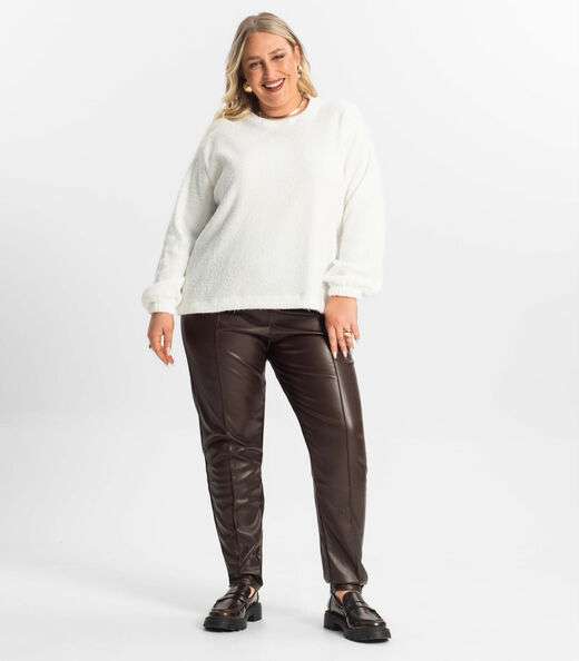 Blusão Feminino Plus Size Secret Glam Bege