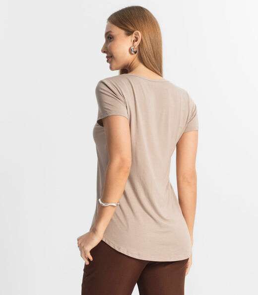 Blusa Feminina Básica Select Marrom