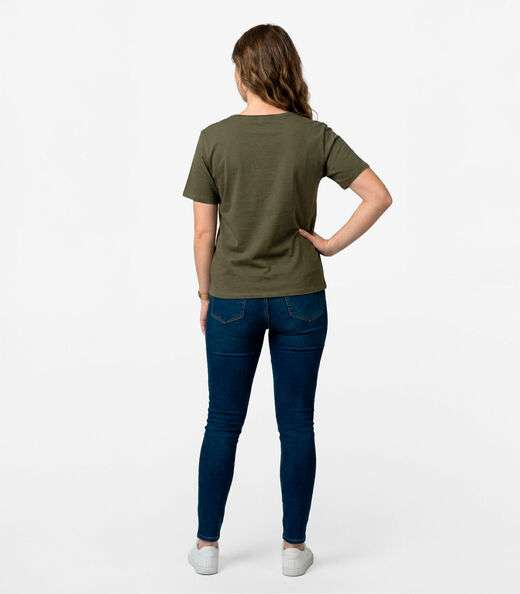Blusa Feminina Manga Curta Infinita Cor Verde