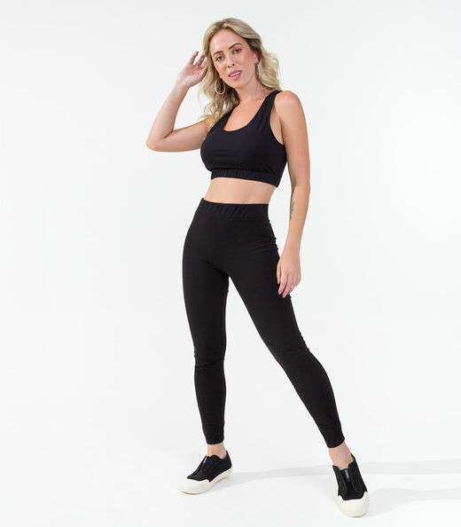 Legging Feminina Básica Cotton Rovitex Preto