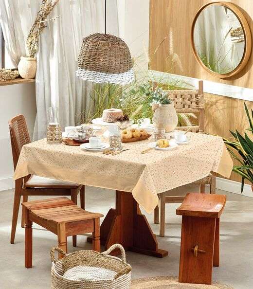 Toalha De Mesa Quadrada Basic 4 Lugares Teka Rosa