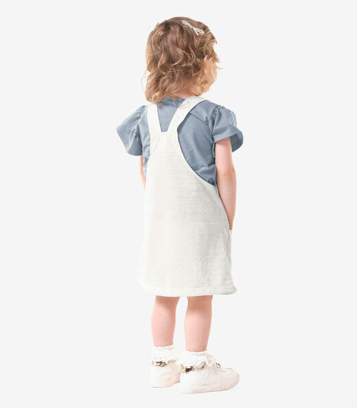 Conjunto Infantil Blusa Com Salopete Trick Nick Bege