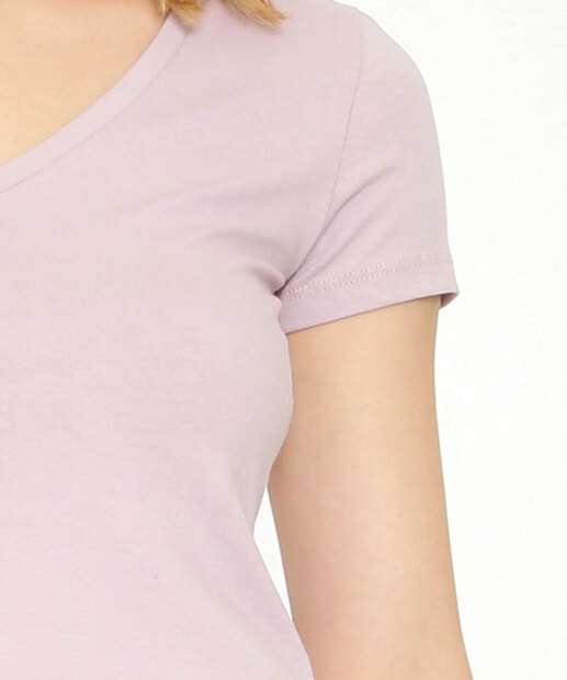 Blusa Feminina Básica Decote V Manga Curta Marisa