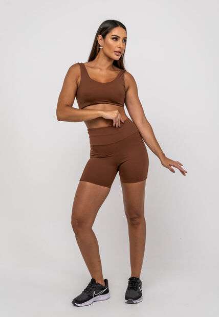 Top Suplex Poliamida Bicolor Marrom Salvatore