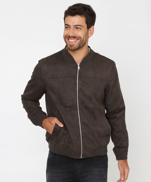 Image_Jaqueta Bomber Masculina Suede Marisa Marrom