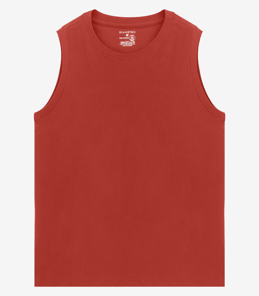 Regata Masculina Básica Meia Malha Diametro Vermelho