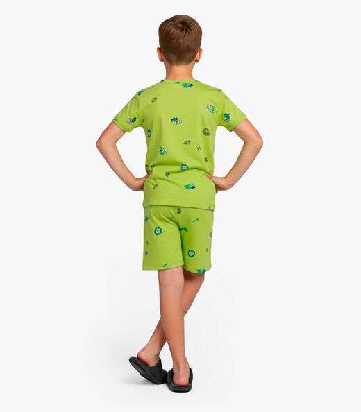 Pijama Infantil Camiseta e Bermuda Select Verde