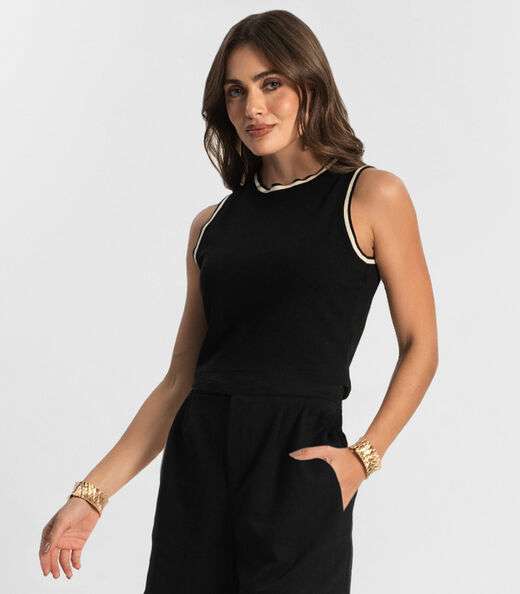 Conjunto Feminino Regata Com Shorts Endless Preto