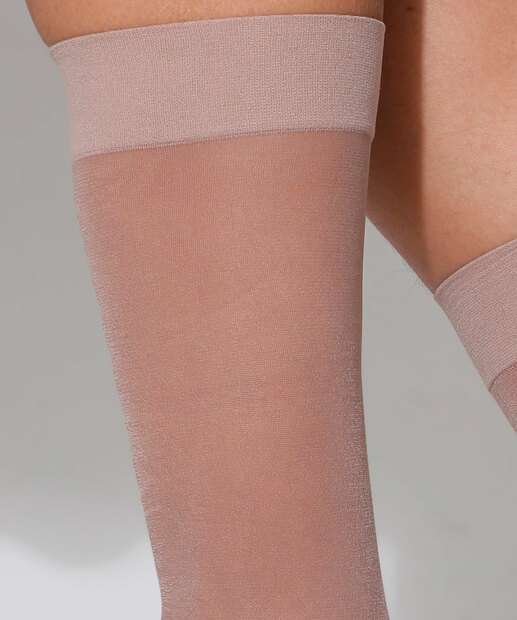 Kit 3 Pares Meias 3/4 Feminina Social Fio 20 Marisa Natural